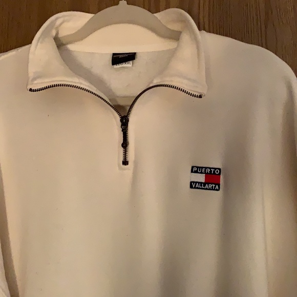 International Jeans cream color Puerto Vallarta women’s zip sweatshirt size XXL - Picture 2 of 10